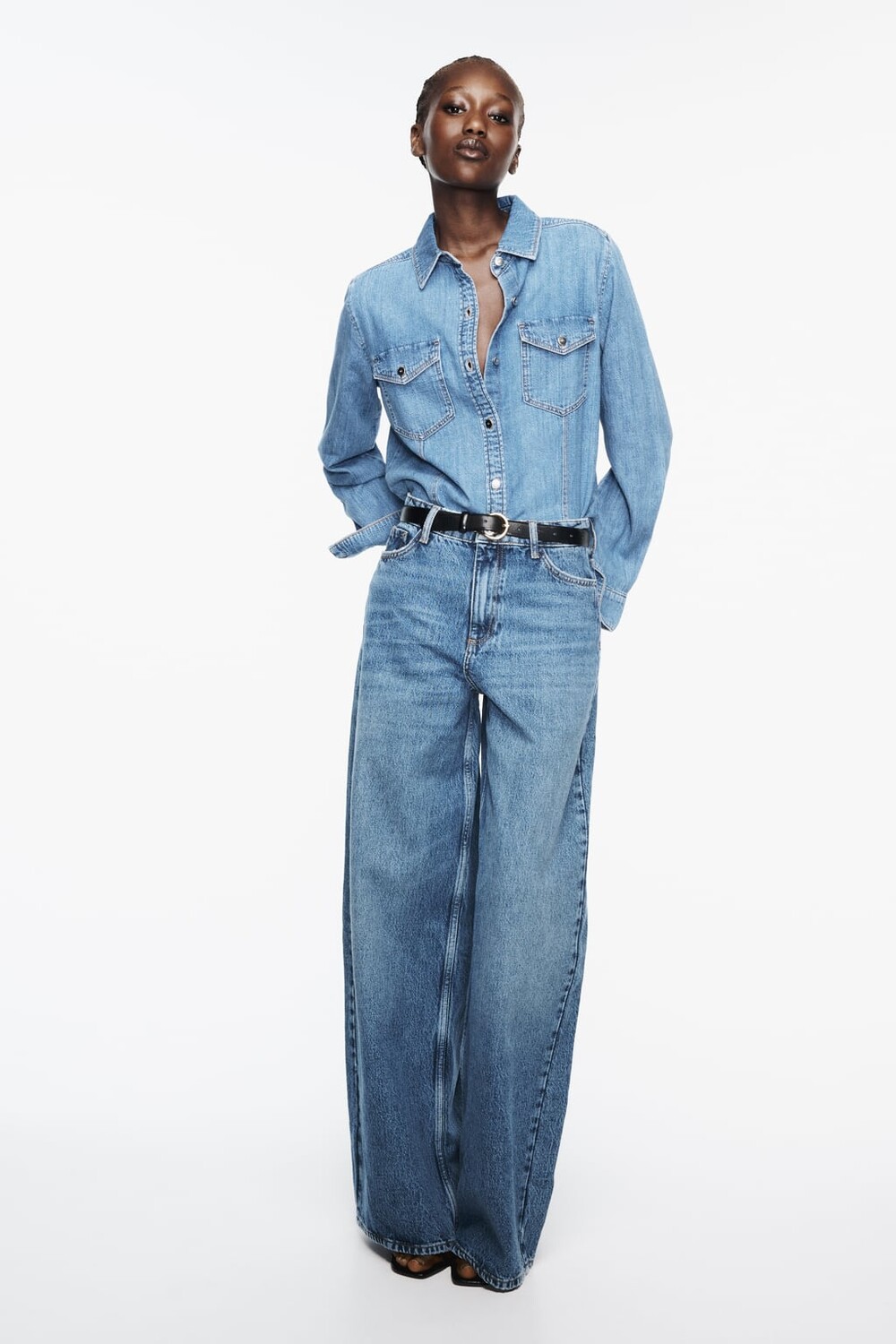 

Джинсовая рубашка Z1975 ZARA, синий