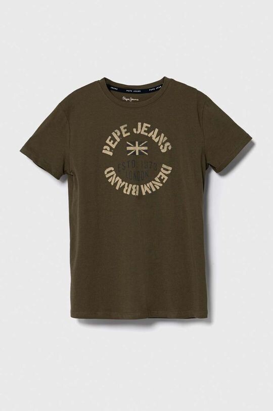 

РОНАЛ детская хлопковая футболка Pepe Jeans, зеленый