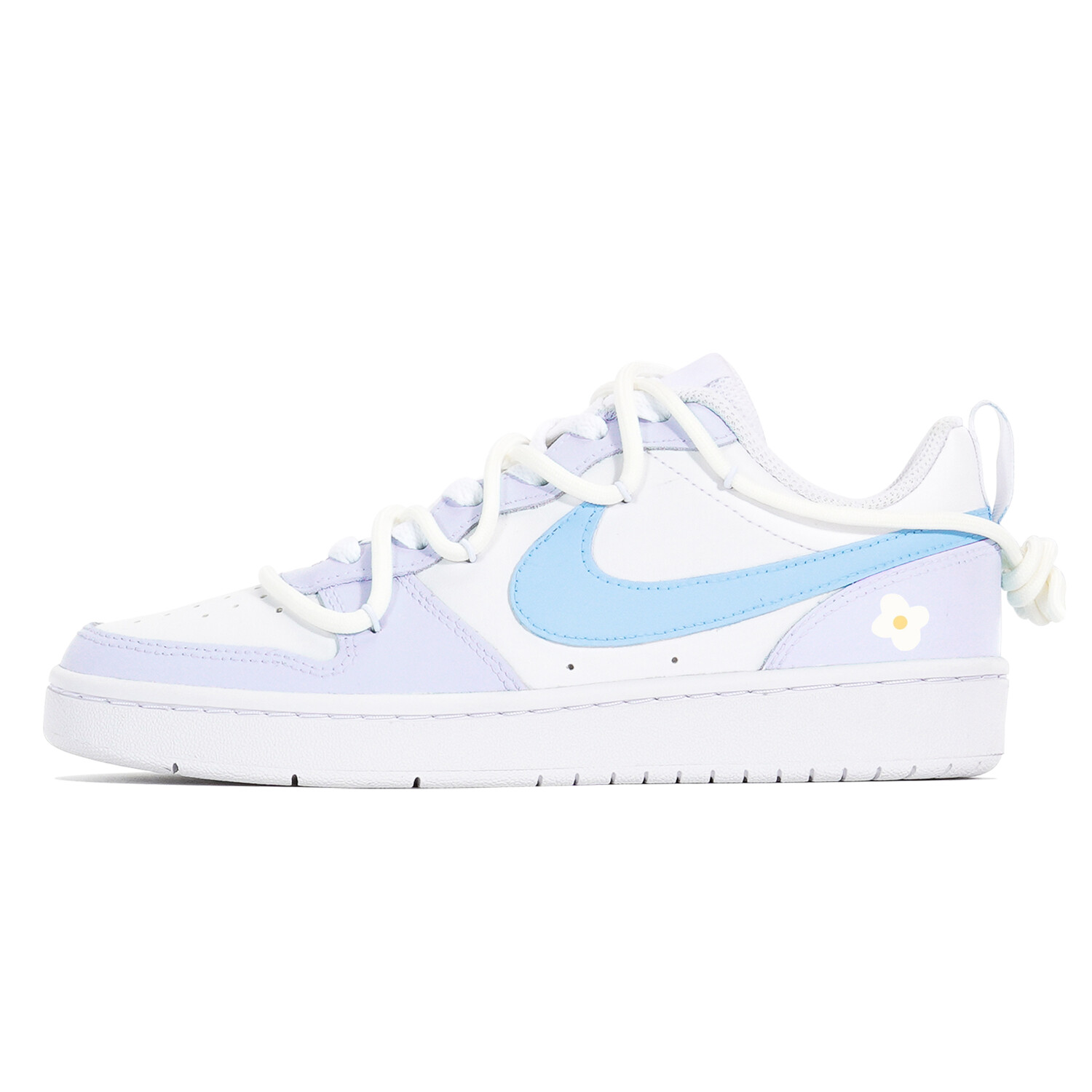 

Кроссовки Nike Court Borough Skateboarding Shoes Women's Low-top White/Virtual Blue/Prism Purple, белый/синий/фиолетовый