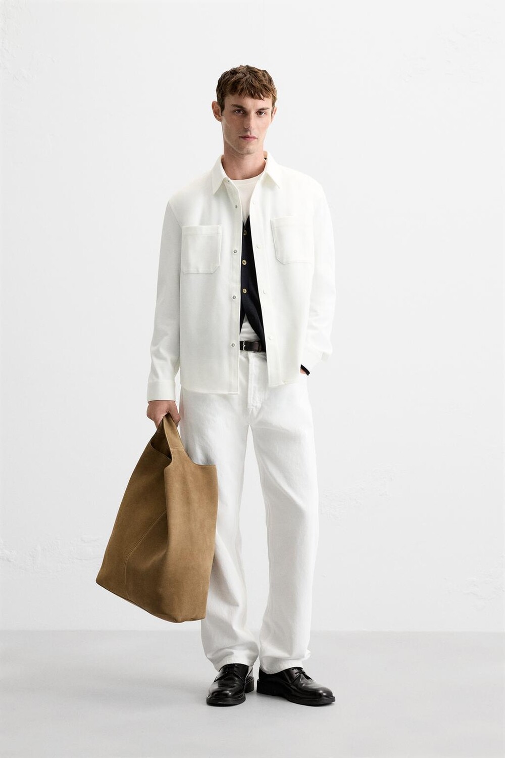 

Комфортная верхняя рубашка ZARA, белый