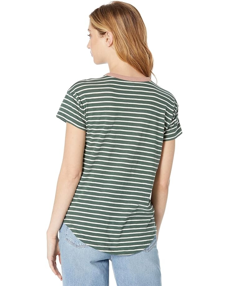 

Футболка Madewell Whisper Cotton Rib Crew Neck Ringer Tee, цвет Forest