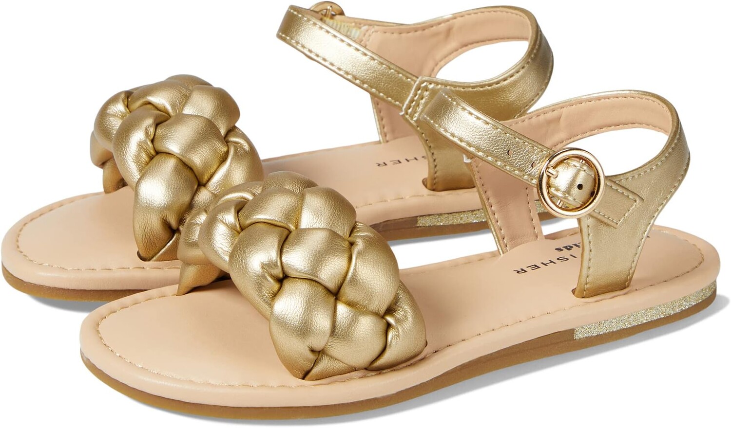 

Сандалии на плоской подошве Riley Puffy Marc Fisher LTD, цвет Soft Gold
