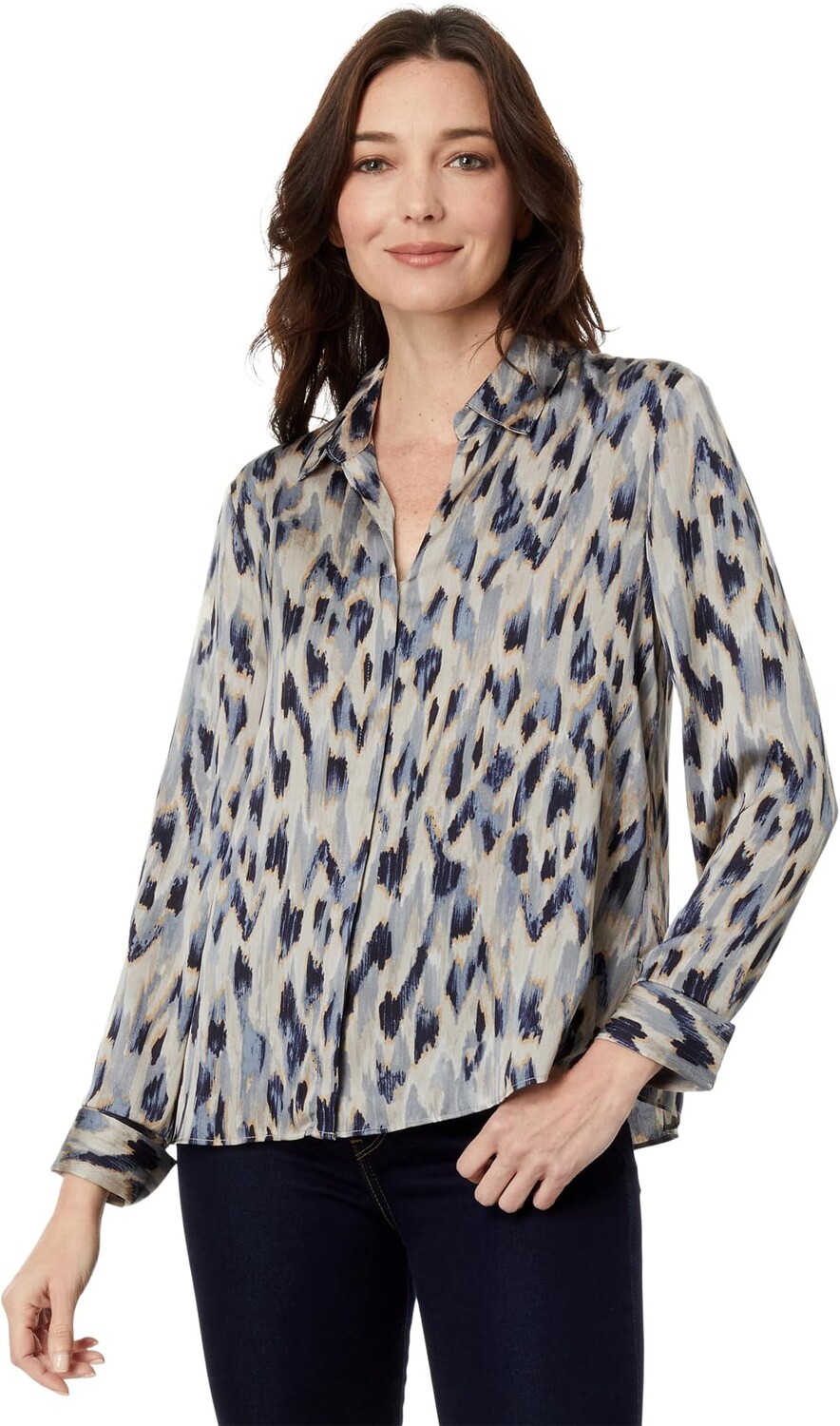 

Рубашка Petite Misty Ikat NIC+ZOE, цвет Grey Multi