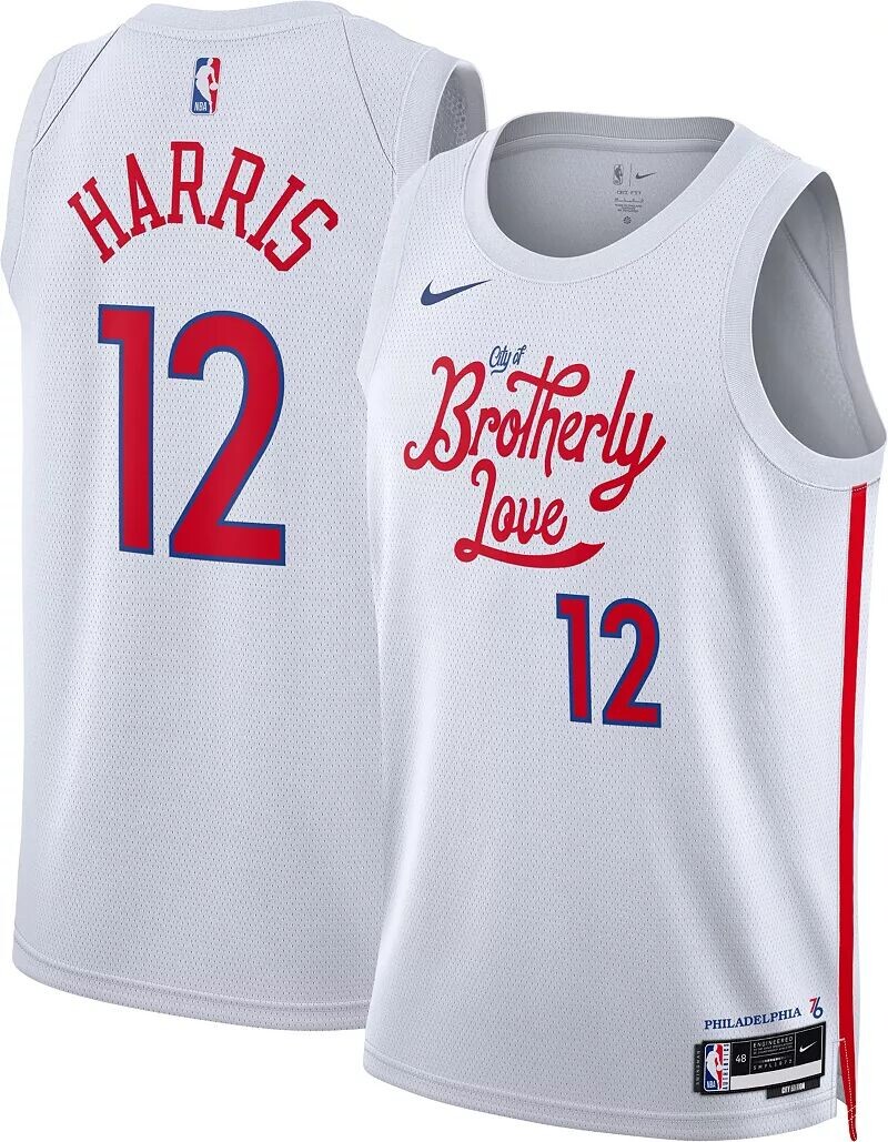 

Мужская белая майка Nike Dri-FIT Swingman Tobias Harris #12 City Edition Philadelphia 76ers #12 Nike 2022-23