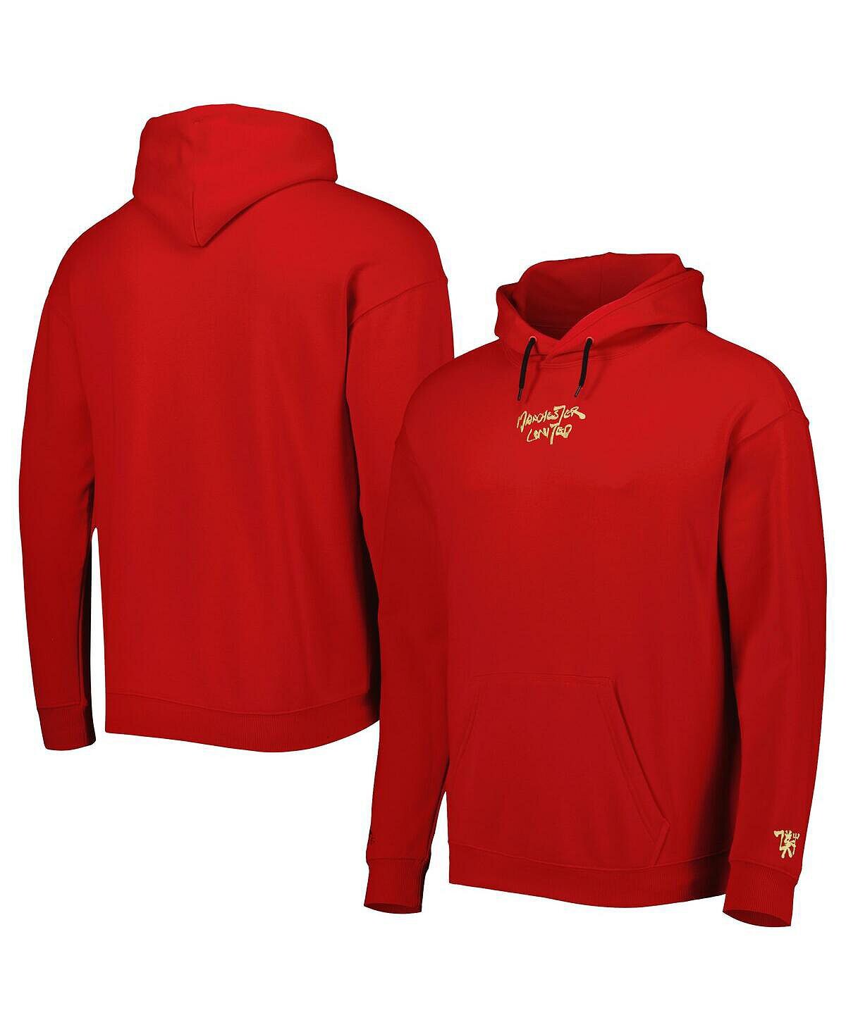 

Мужской красный пуловер с капюшоном Manchester United с китайской каллиграфией adidas
