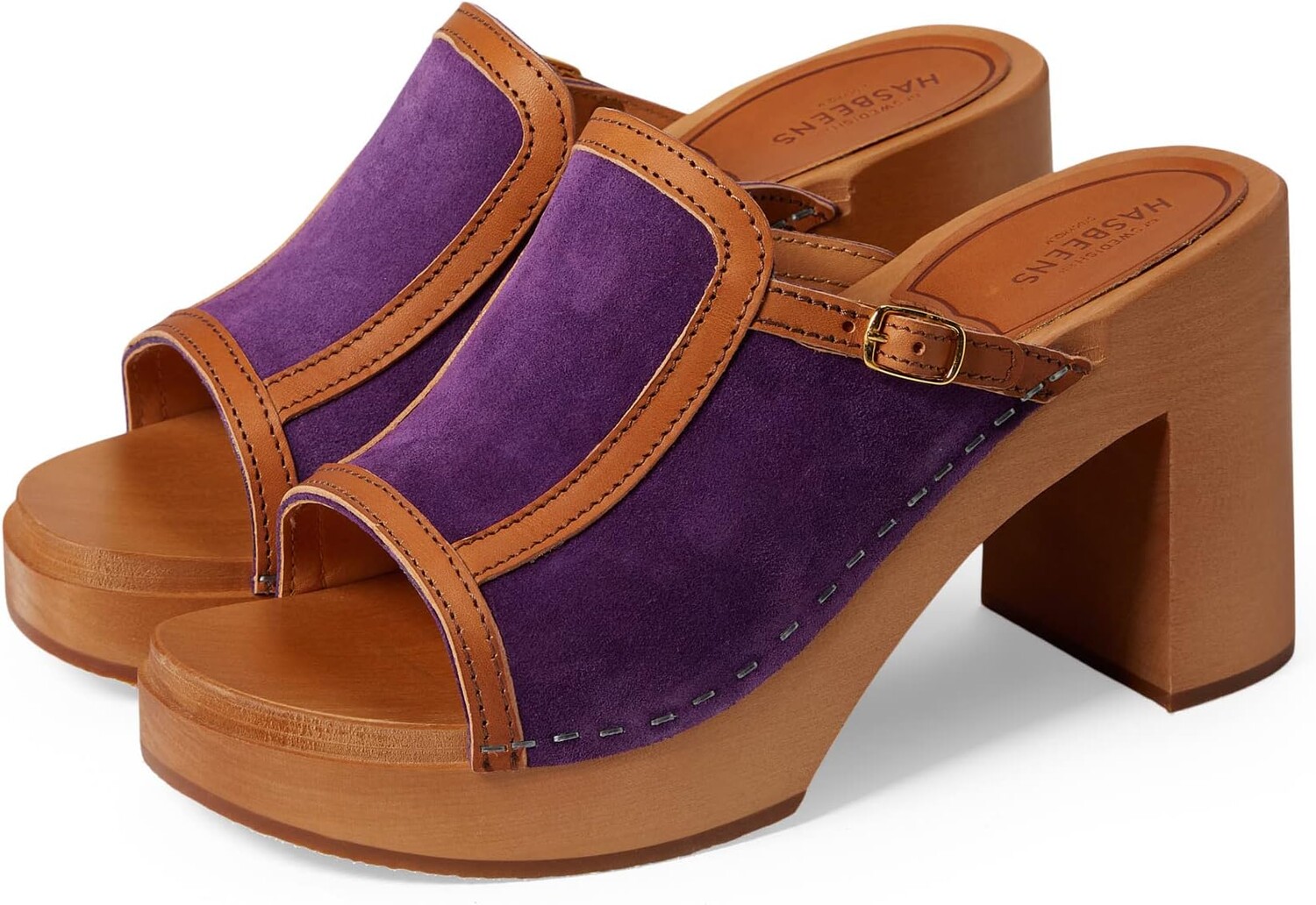 

Босоножки Sophisticated Slip-In Swedish Hasbeens, цвет Viola Suede/Nature