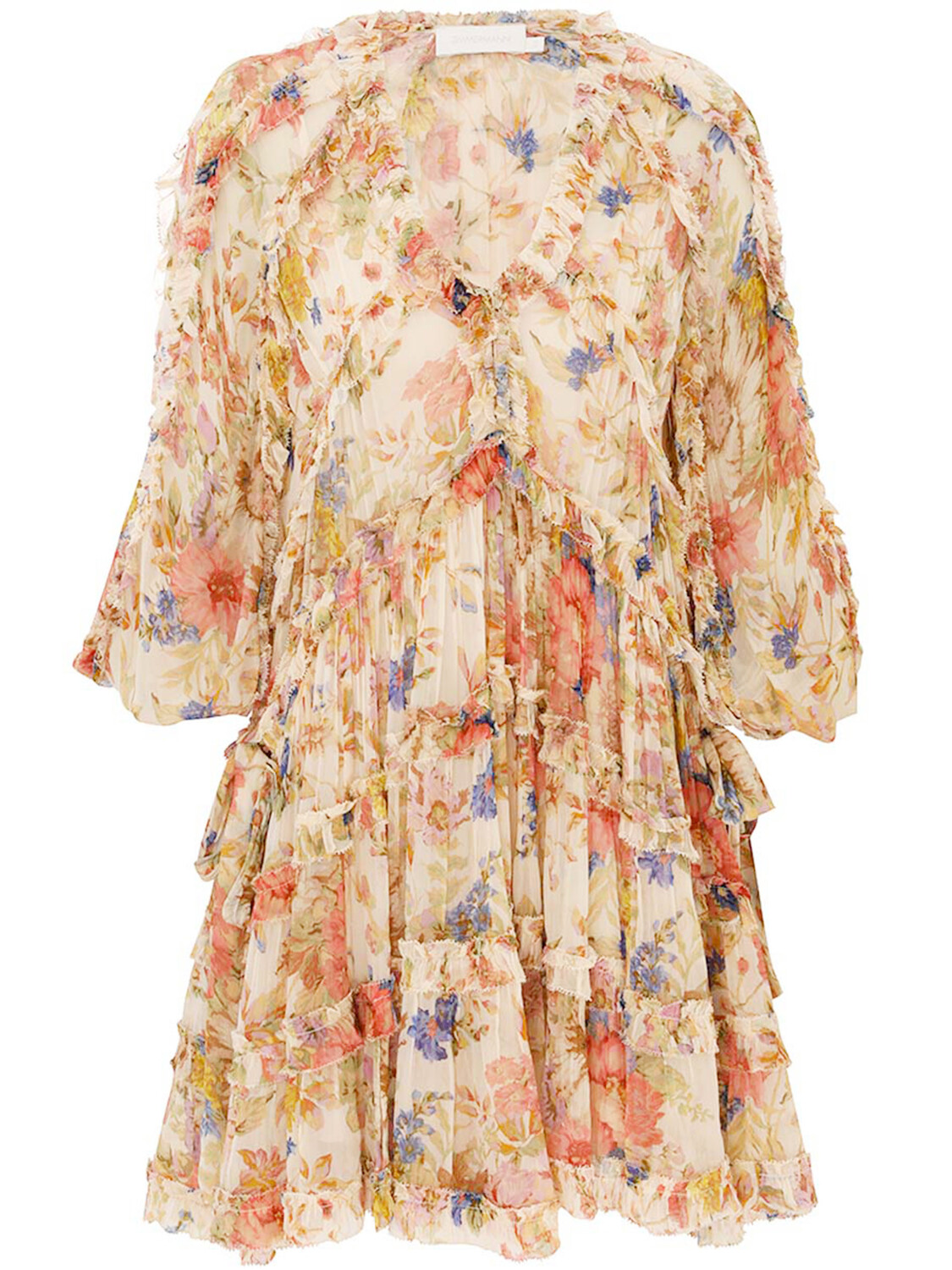 

Платье Zimmermann August Billow Frill mini, желтый