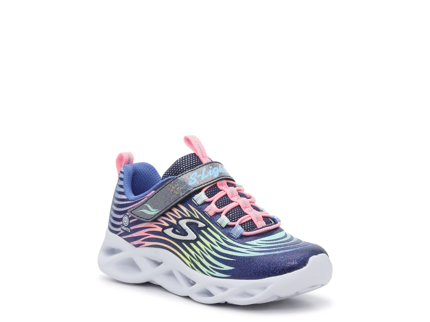 Кроссовки детские Skechers S Lights Twisty Brights Mystical Bliss, темно-синий кроссовки слипоны детские skechers galaxy lights cosmic темно синий