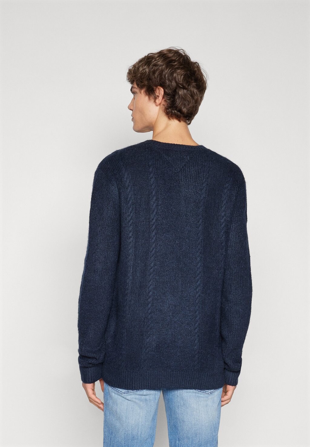 

Джемпер SLIM CABLE NECK Tommy Hilfiger, темно-синий