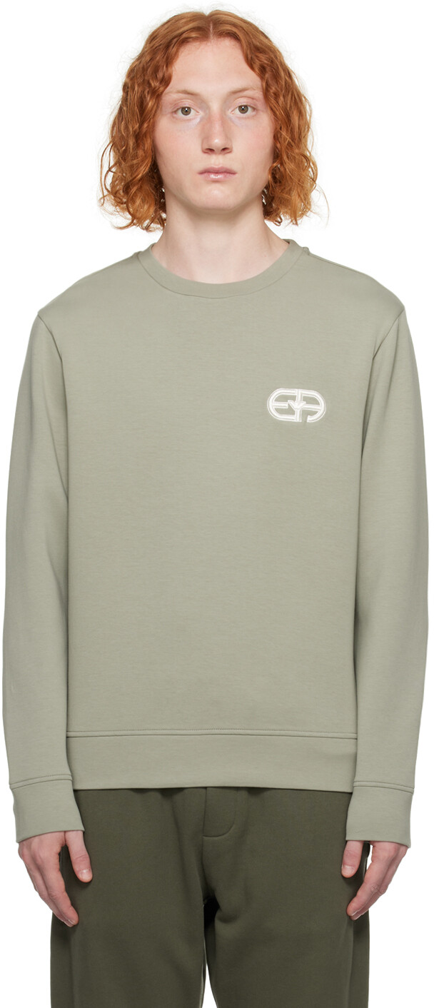 

Зеленый свитшот с вышивкой Emporio Armani