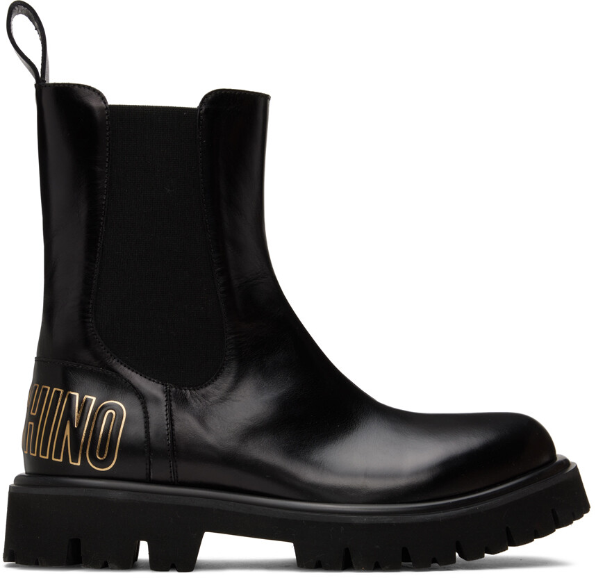 

Черные ботинки челси Moschino Combat, Черный