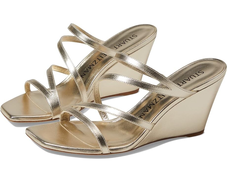 

Туфли Stuart Weitzman Strapeze 85 Wedge, цвет Light Gold