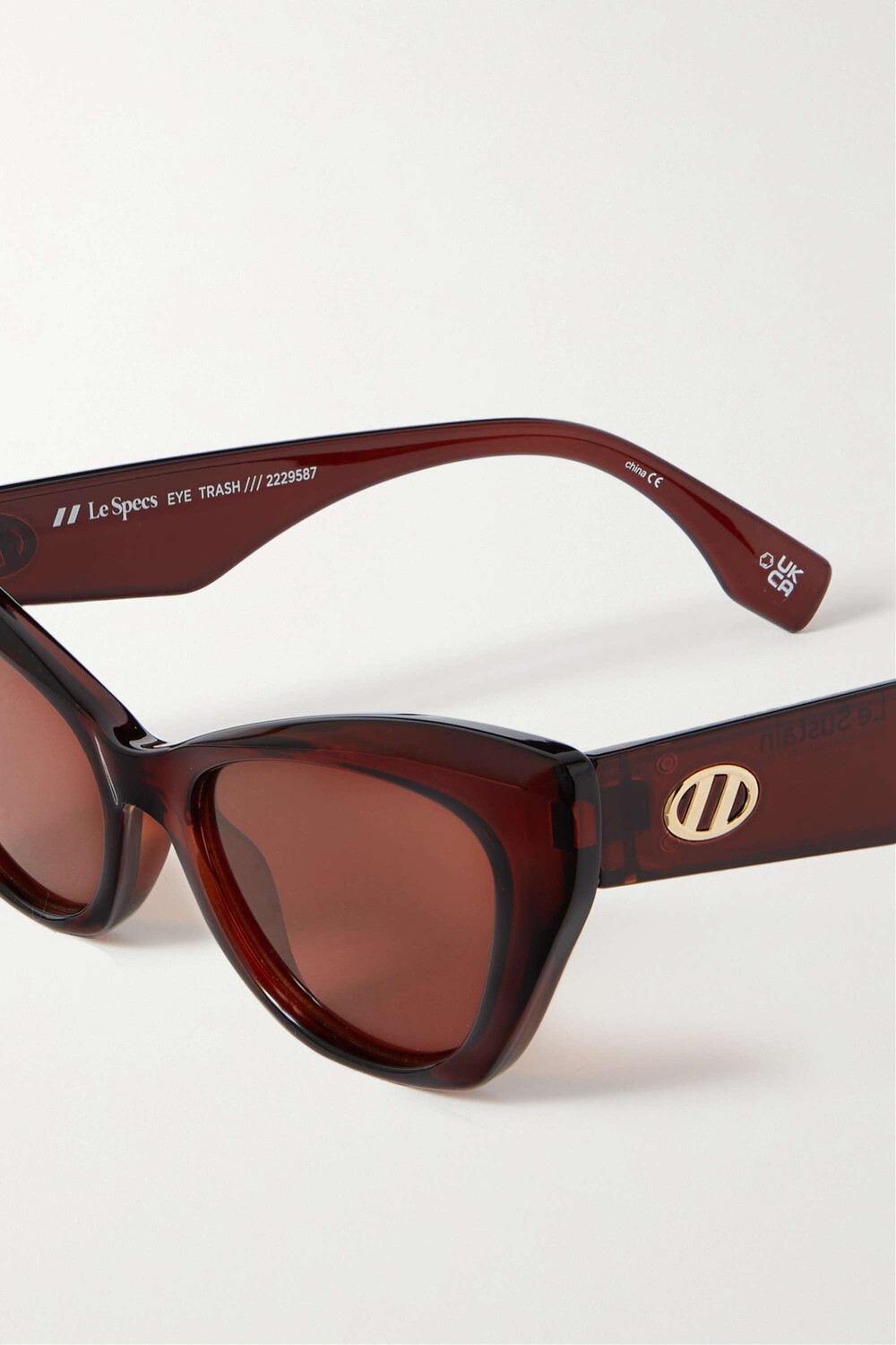

LE SPECS солнцезащитные очки Eye Trash из ацетата "кошачий глаз", коричневый