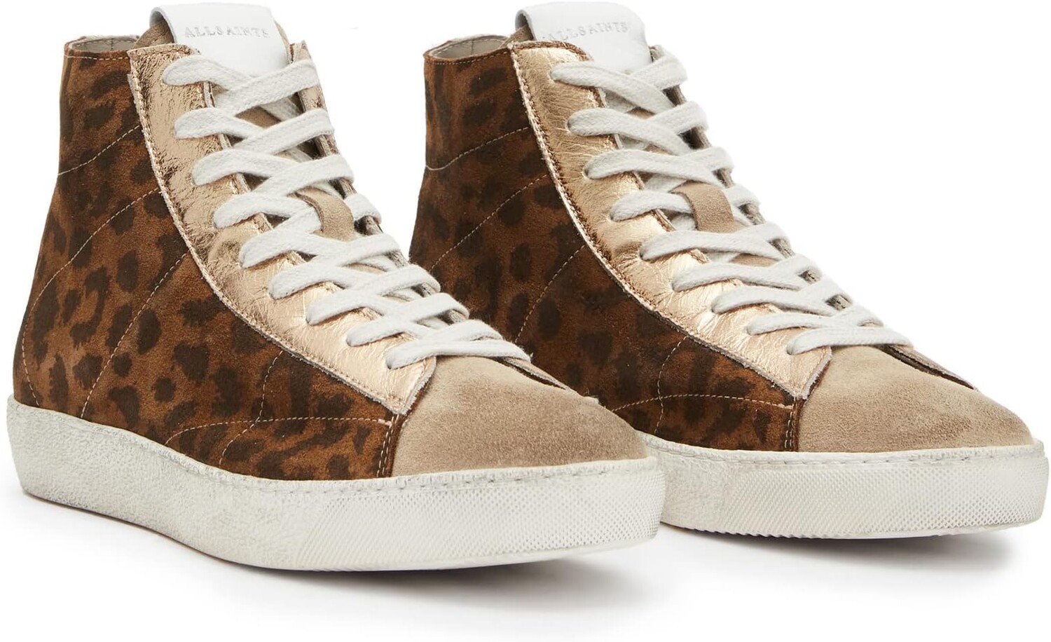 

Кроссовки Tundy Leopard High-Top AllSaints, цвет Tan/Brown
