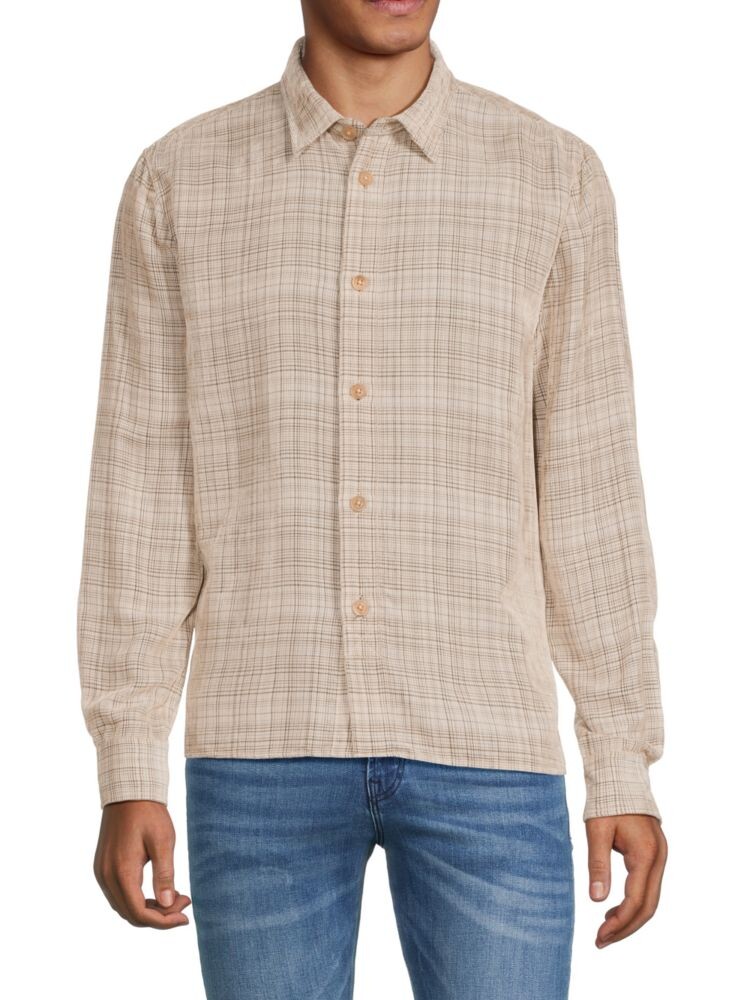 

Рубашка на пуговицах в клетку John Varvatos, цвет Off White