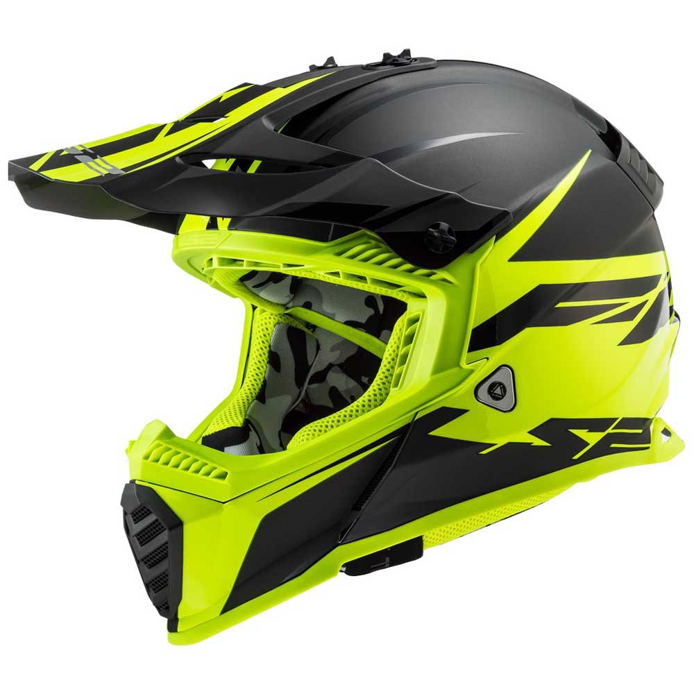 цена Шлем для мотокросса LS2 MX437 Fast Evo, желтый