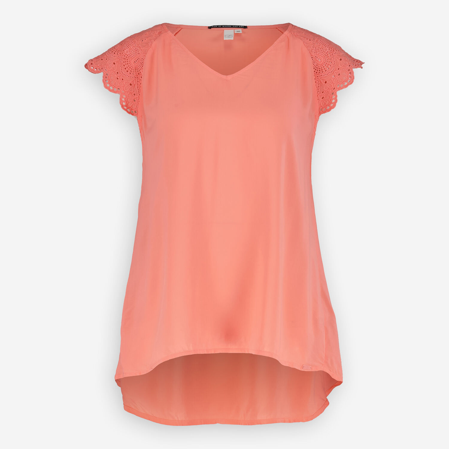 Розовая блузка без рукавов с вышивкой на плечах QS by s. Oliver футболка qs by s oliver артикул 50 2 51 12 130 2127630 цвет white 01d0 размер l