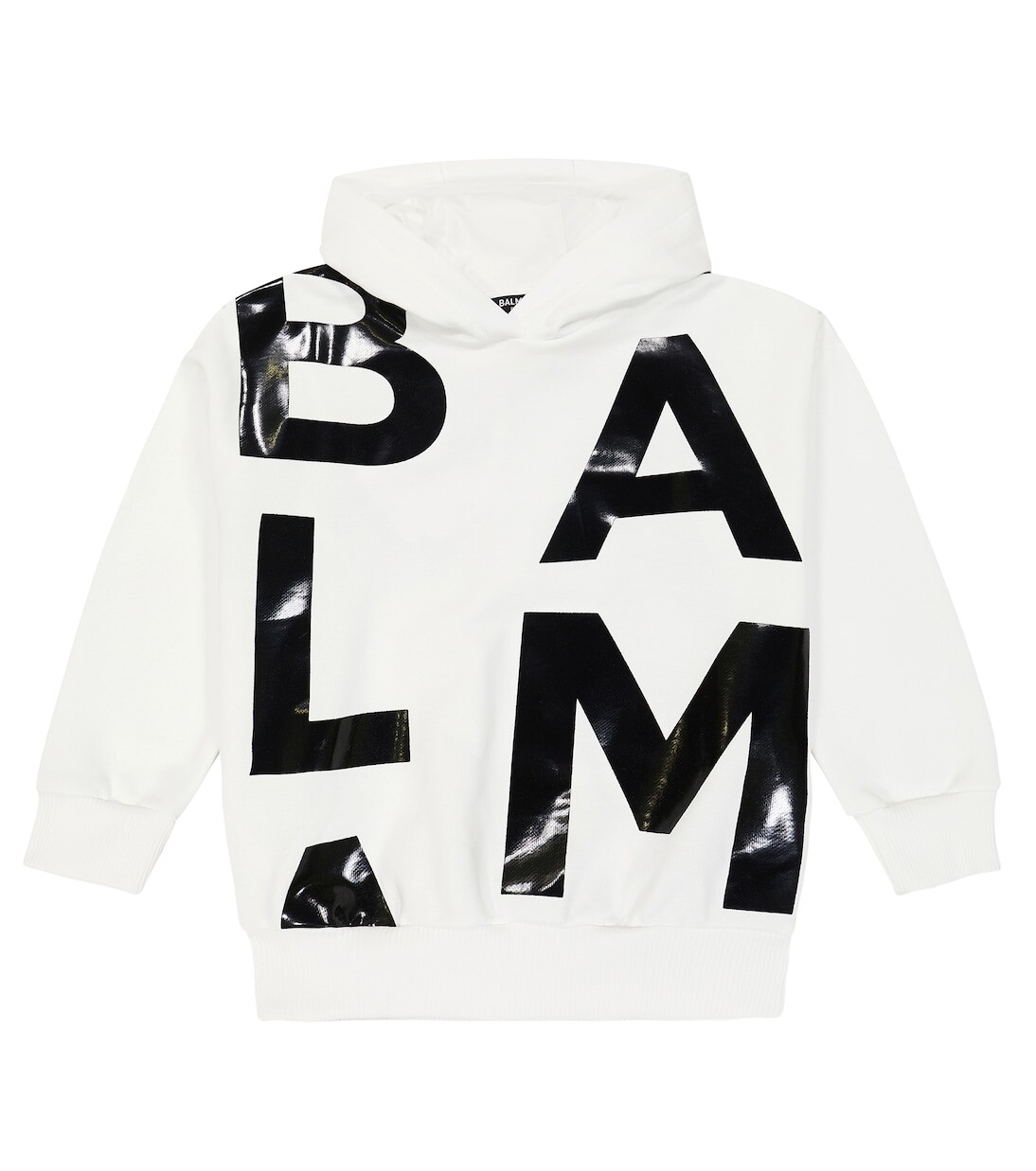 

Худи из хлопкового джерси с логотипом Balmain, белый