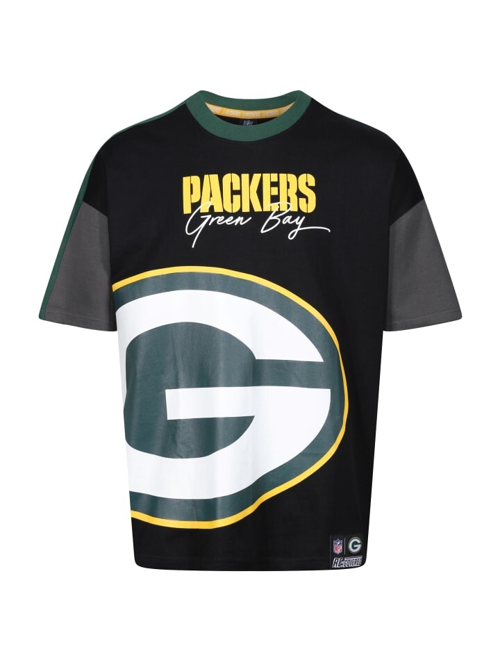 

Футболка Recovered NFL Packers Bay Cut and Sew Oversized, черный