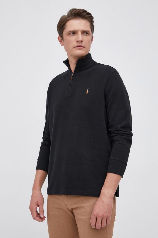 

Хлопковый свитер 710671929001 Polo Ralph Lauren, черный