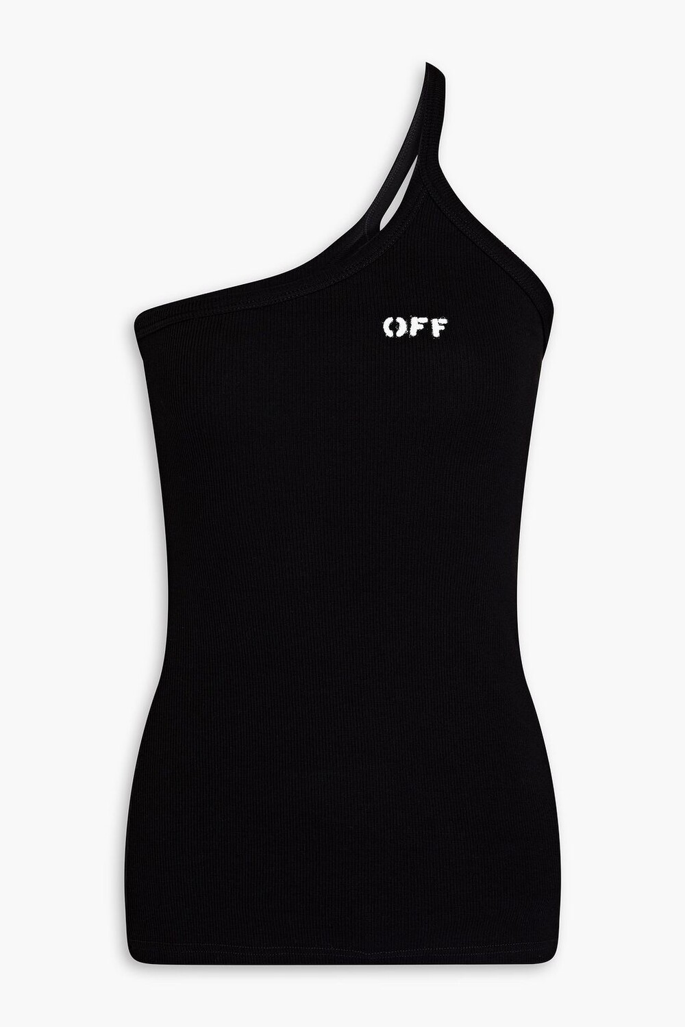

Топ на одно плечо из хлопкового эластичного джерси с принтом Off-White, черный