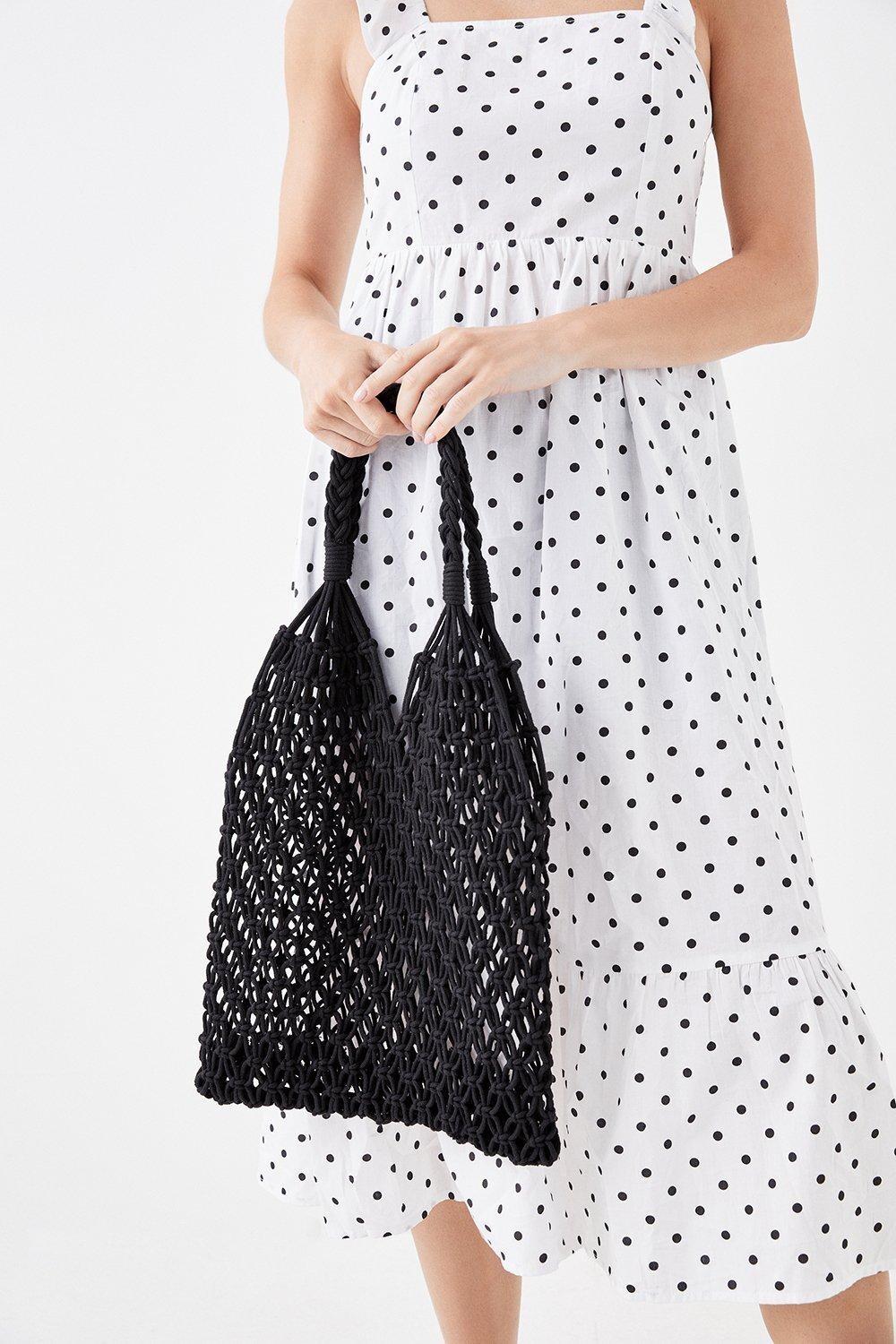 

Пляжная сумка Sammy Macrame Dorothy Perkins, черный