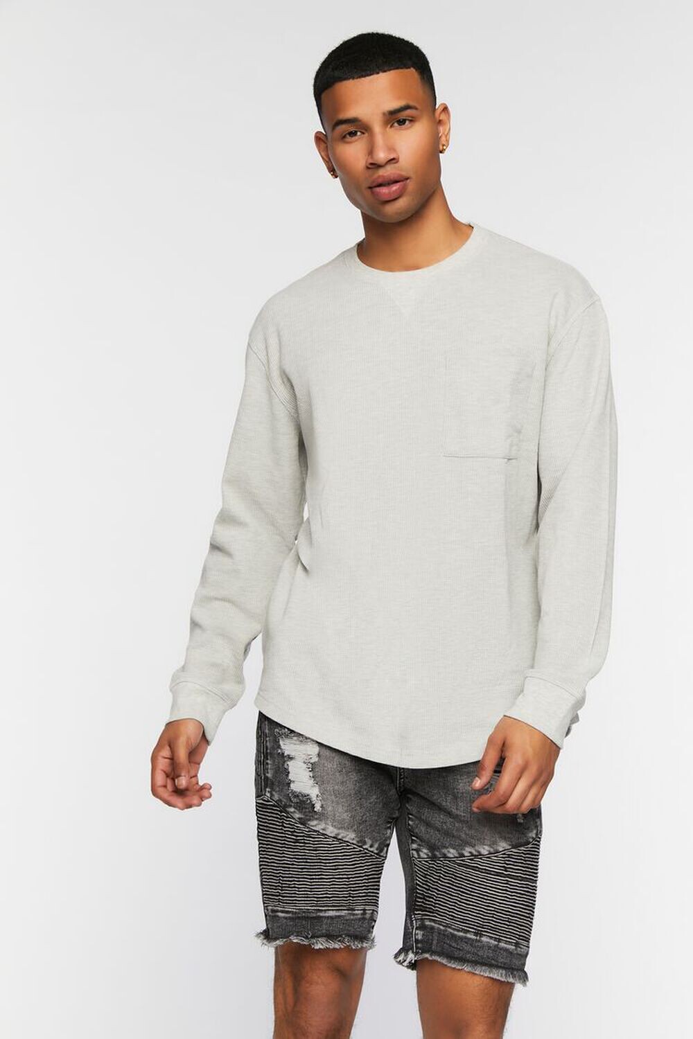 

Джинсовые шорты с потертостями Forever 21, черный