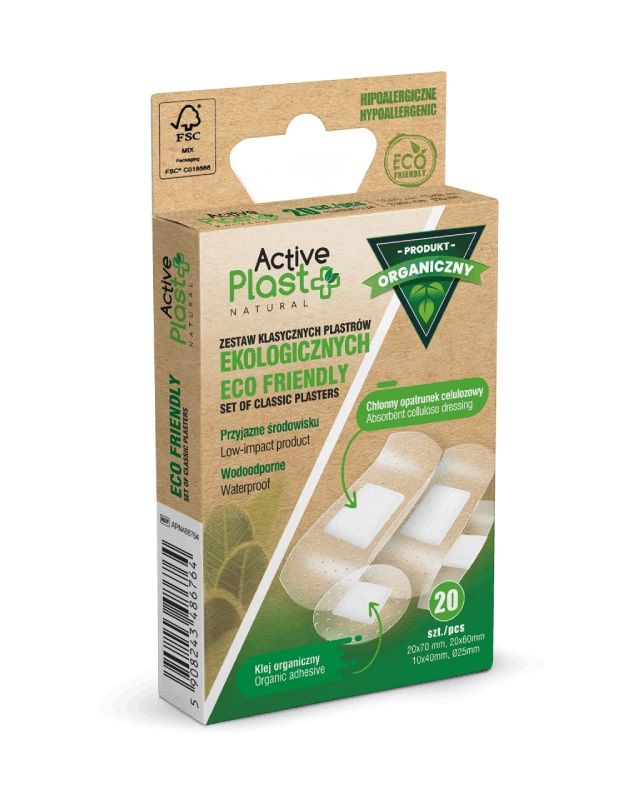 

Набор перевязочных пластырей Active Plast Natural ECO Friendly, 20 шт