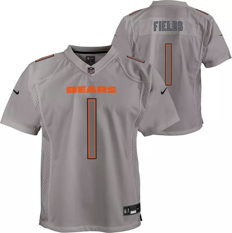 

Nike Youth Chicago Bears Джастин Филдс #1 Атмосфера Серая игровая майка