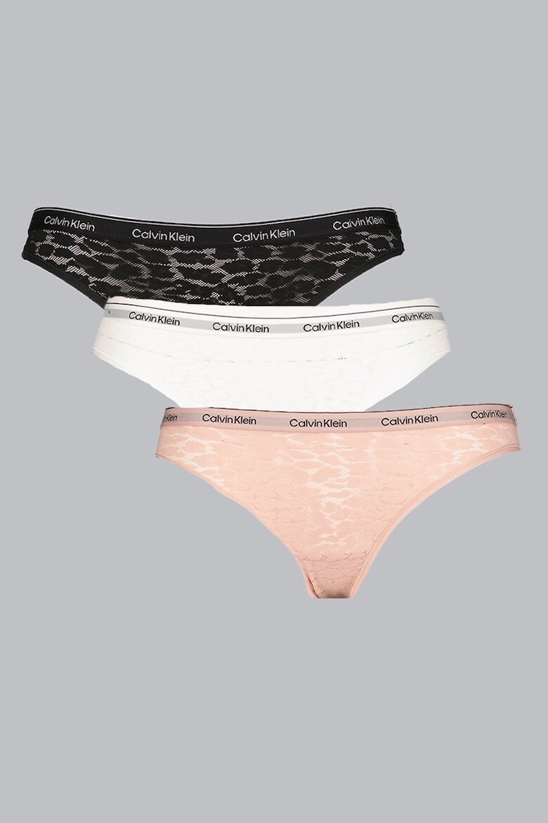 

Бикини с логотипом на талии - 3 пары Calvin Klein, черный