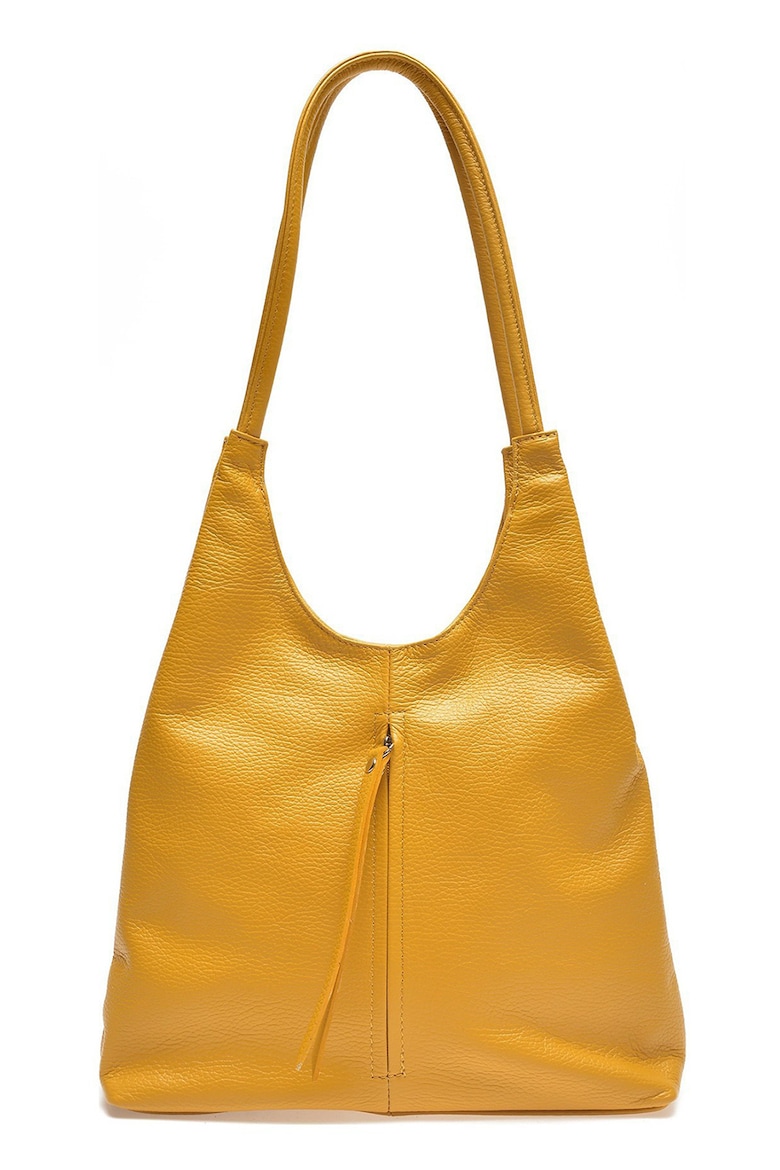 Кожаная сумка с рельефной поверхностью Isabella Rhea, желтый