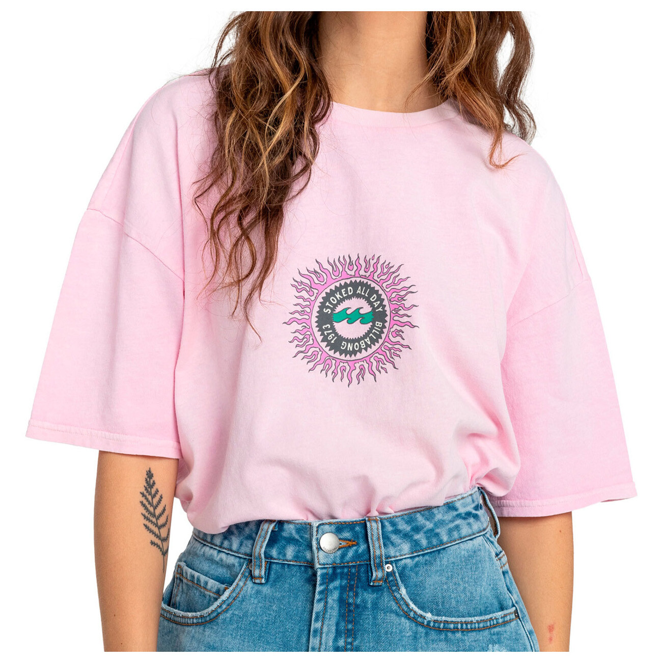 

Футболка Billabong Women's Stocked All Day S/S, цвет Lilac Smoke