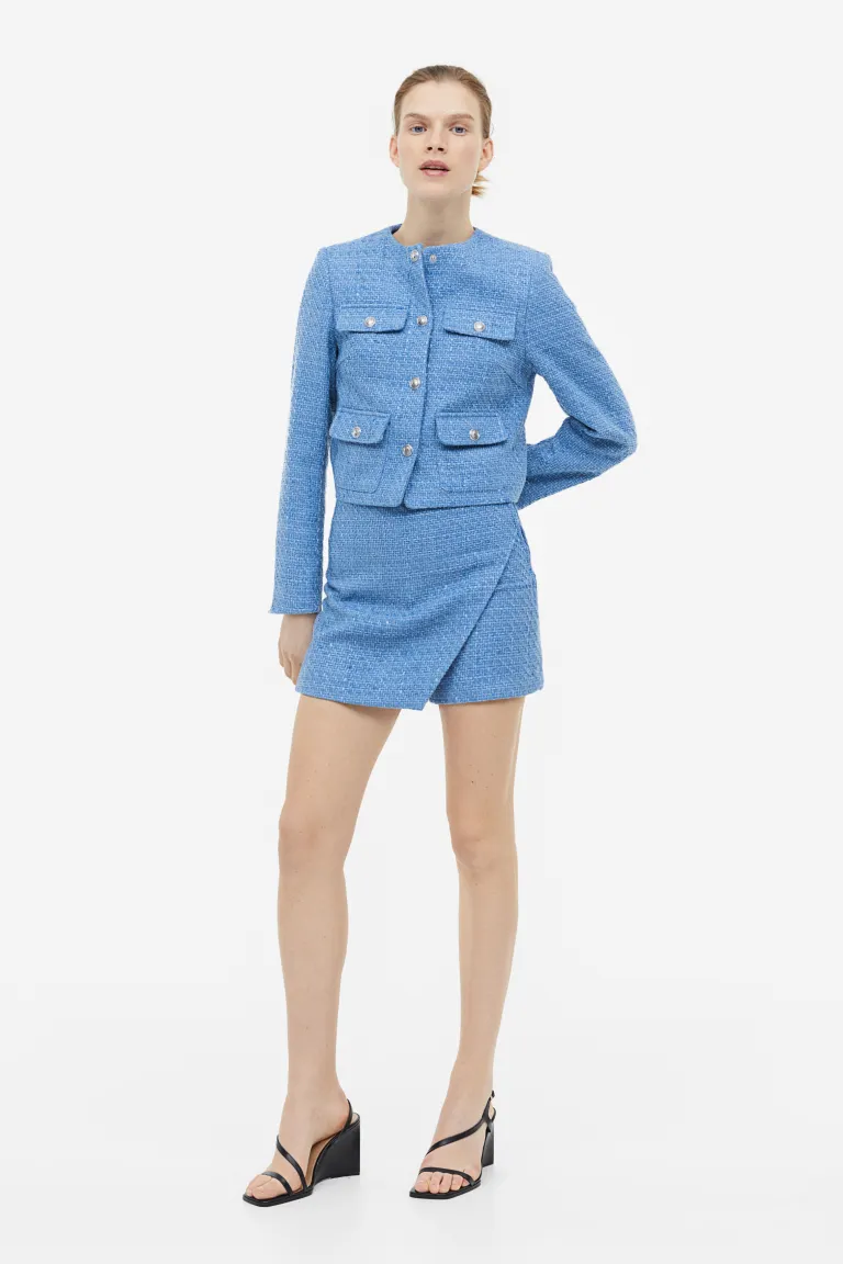 

Жакет из тисненой ткани H&M, синий