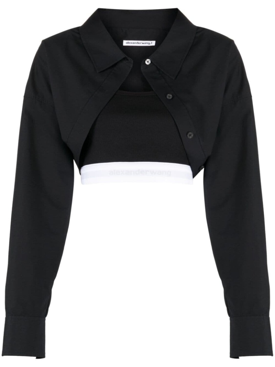 

Alexander Wang многослойная укороченная рубашка, черный