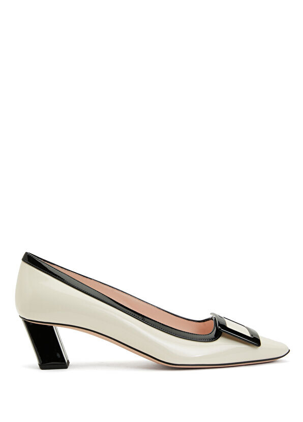 

Высокие каблуки из кремовой кожи Roger Vivier, черный