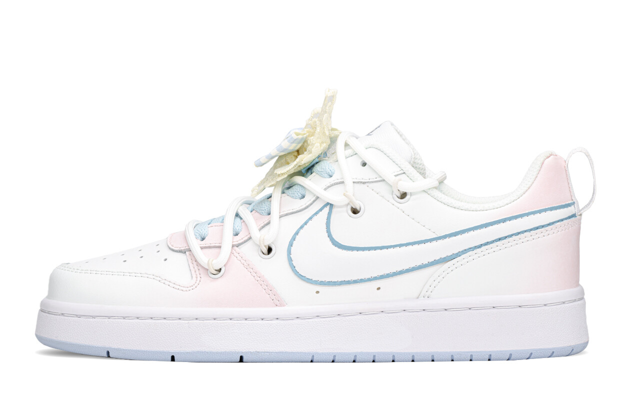 

Кроссовки Nike Court Borough Skateboarding Shoes Women's Low-top White/Blue/Pink, синий/розовый/белый