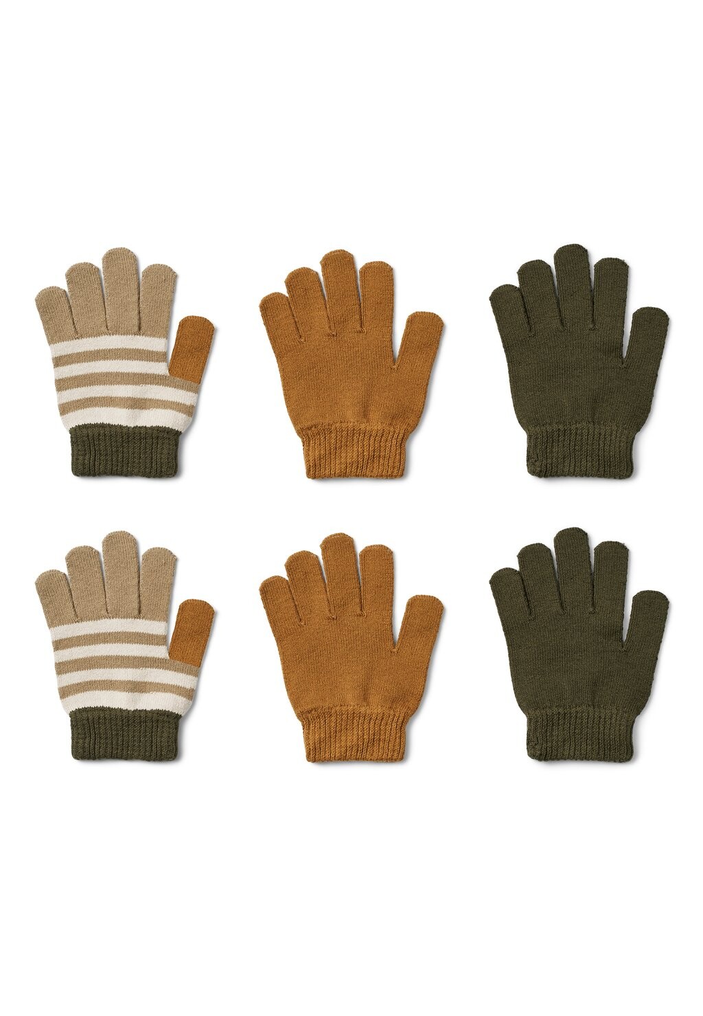 

Перчатки Gloves Range 3 Pack Unisex Liewood, цвет golden caramel mix