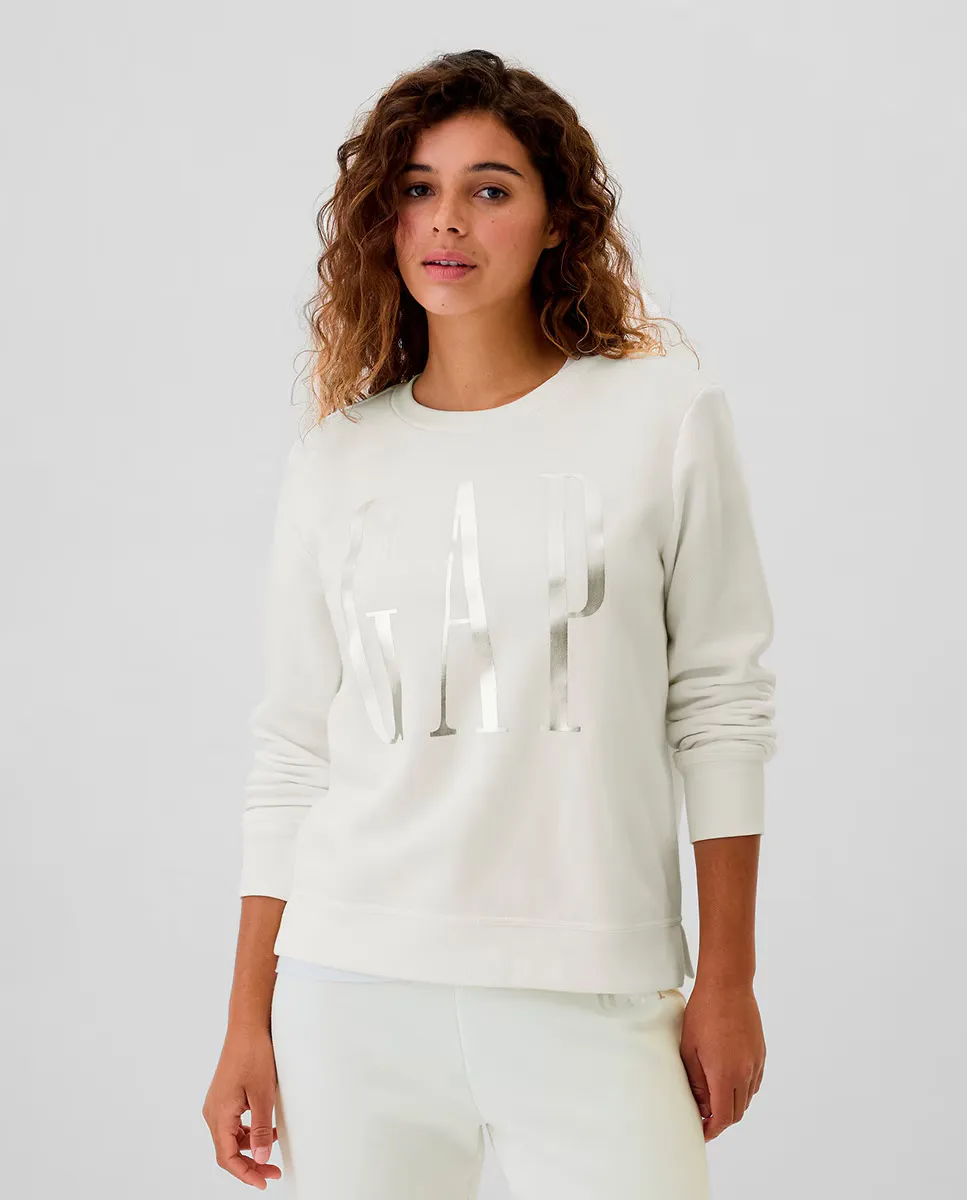 

Однотонная женская толстовка с логотипом бренда Gap, белый