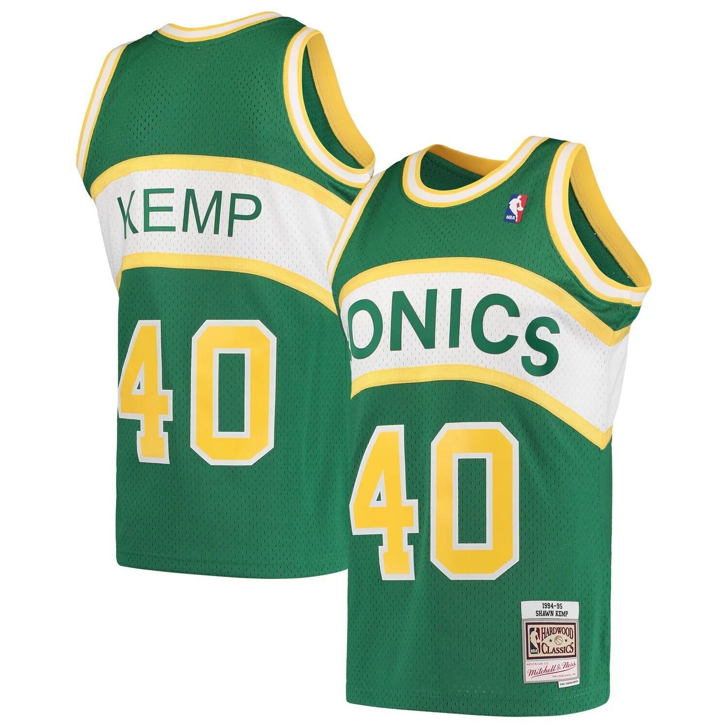 

Мужская майка Mitchell & Ness Shawn Kemp Green Seattle SuperSonics Hardwood Classics 1994-95 Swingman