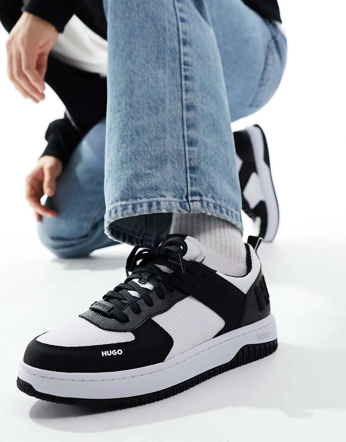 

Черно-белые кроссовки HUGO Kilian Hugo Boss, Черный