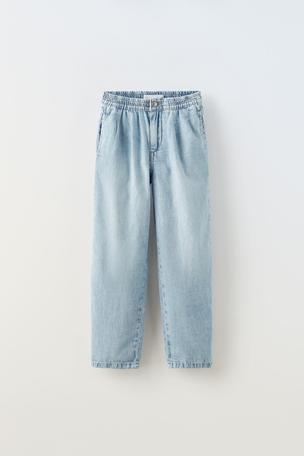 

Джинсовые брюки с вытяжками Zara, средне-синий