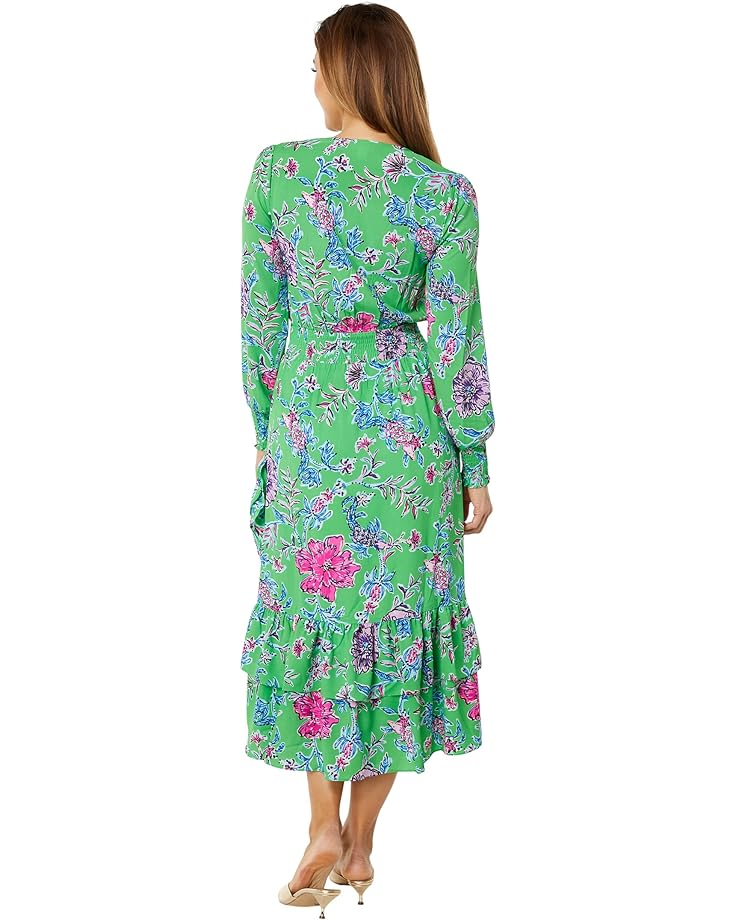 цена Платье Lilly Pulitzer Cristiana Stretch Midi Dress, цвет Gecko Green Brewsters Blooms