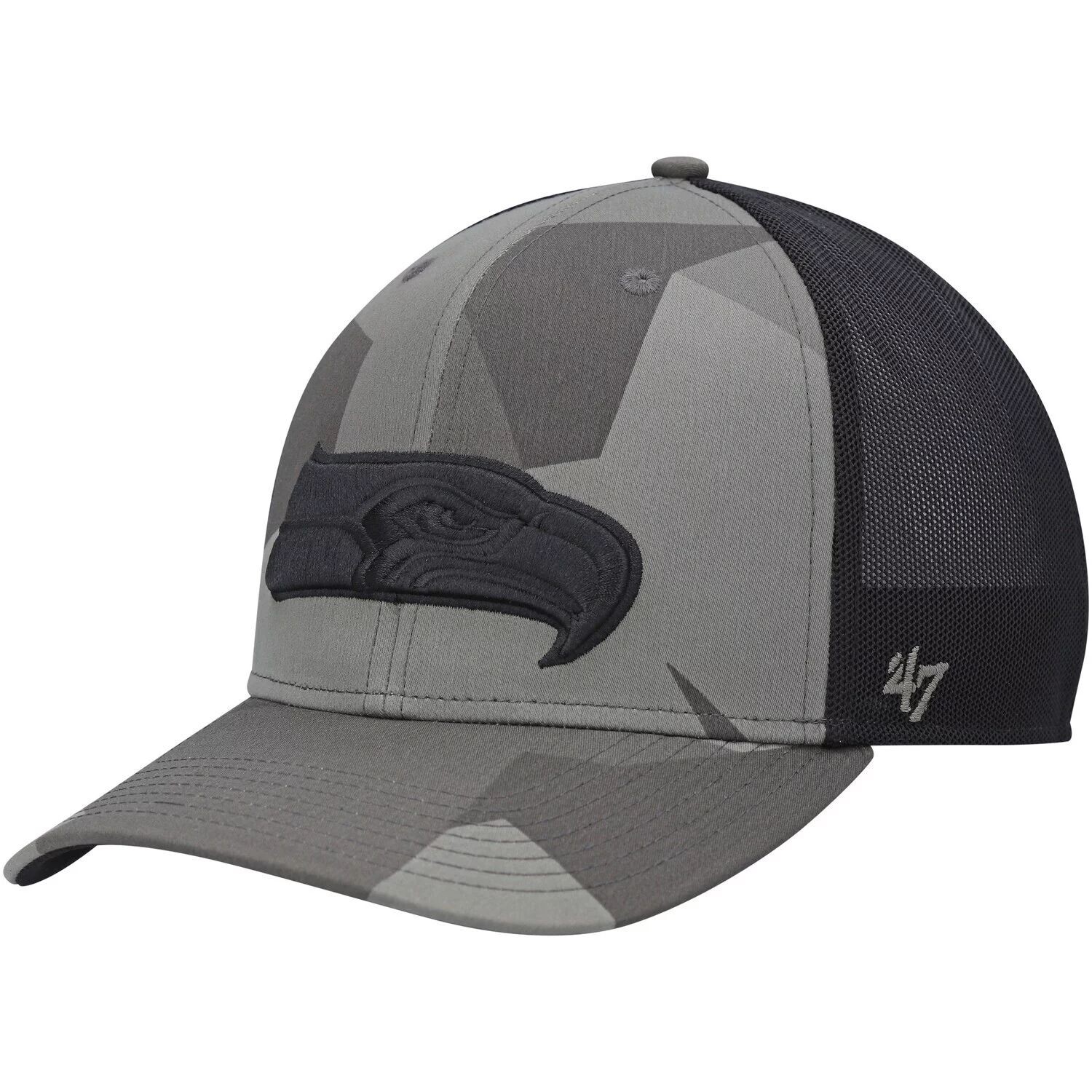 

Мужская кепка '47 Camo/Black Seattle Seahawks Countershade MVP Trucker Snapback