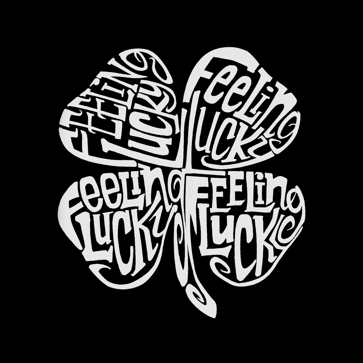 Feeling Lucky — мужская бейсбольная футболка реглан с рисунком Word Art LA Pop Art