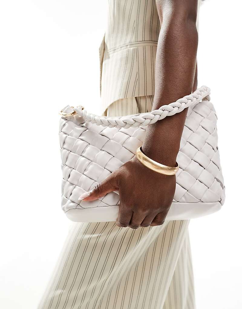 

ASOS DESIGN Сумка на плечо, ткань кремового цвета