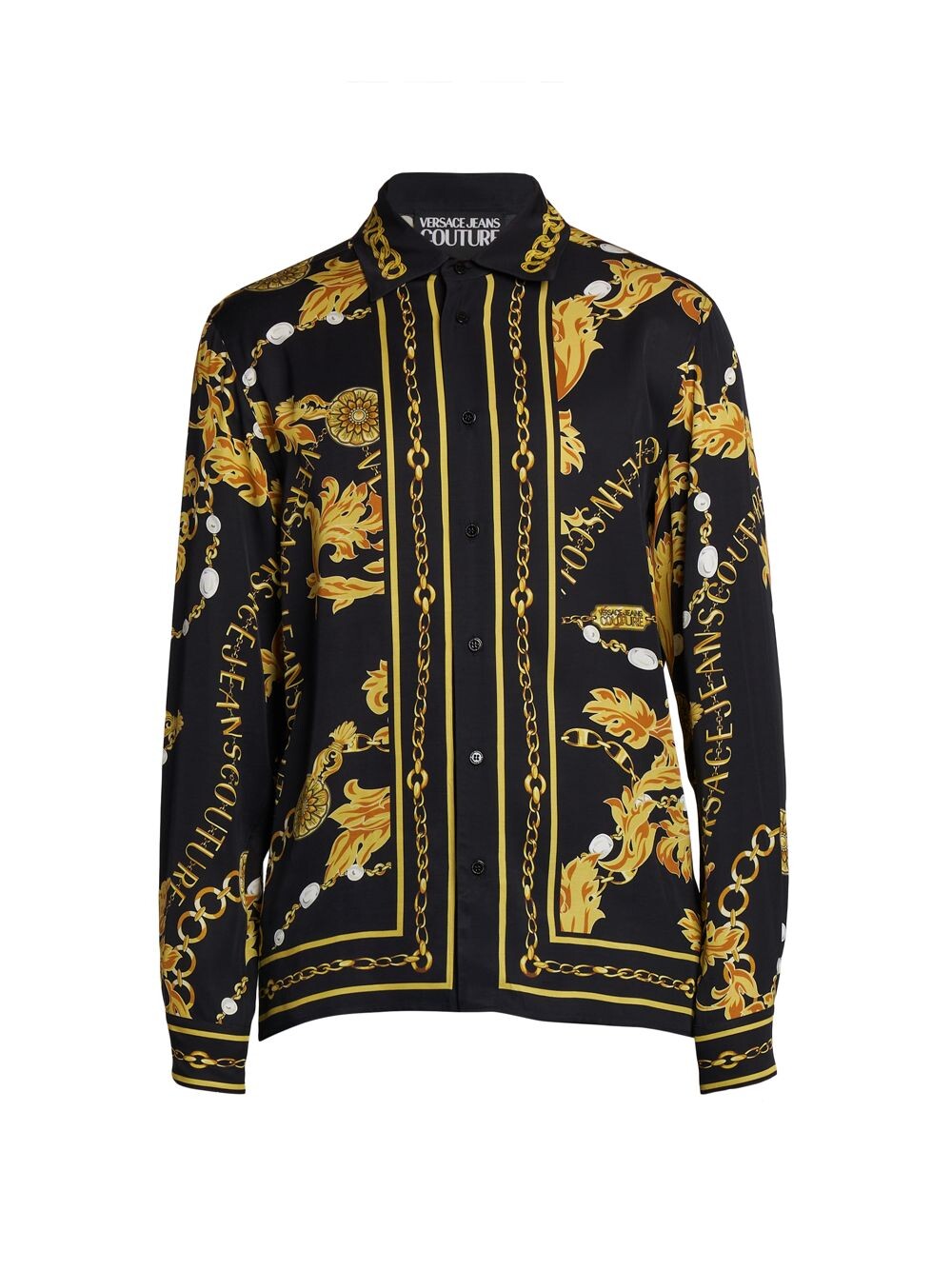 

Рубашка с пуговицами спереди и цепочкой Versace Jeans Couture, черный