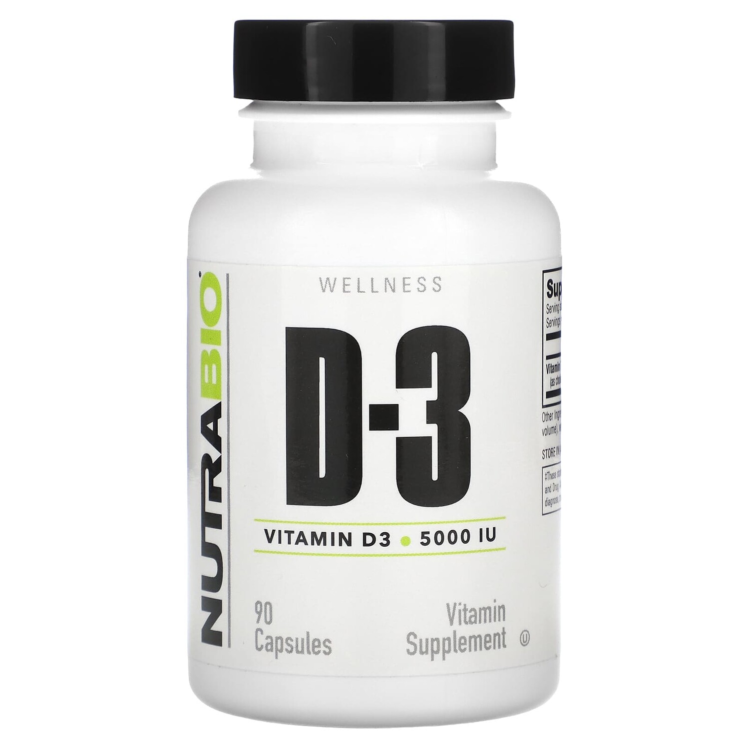 

Витамин D-3, 5000 МЕ, 90 капсул, NutraBio