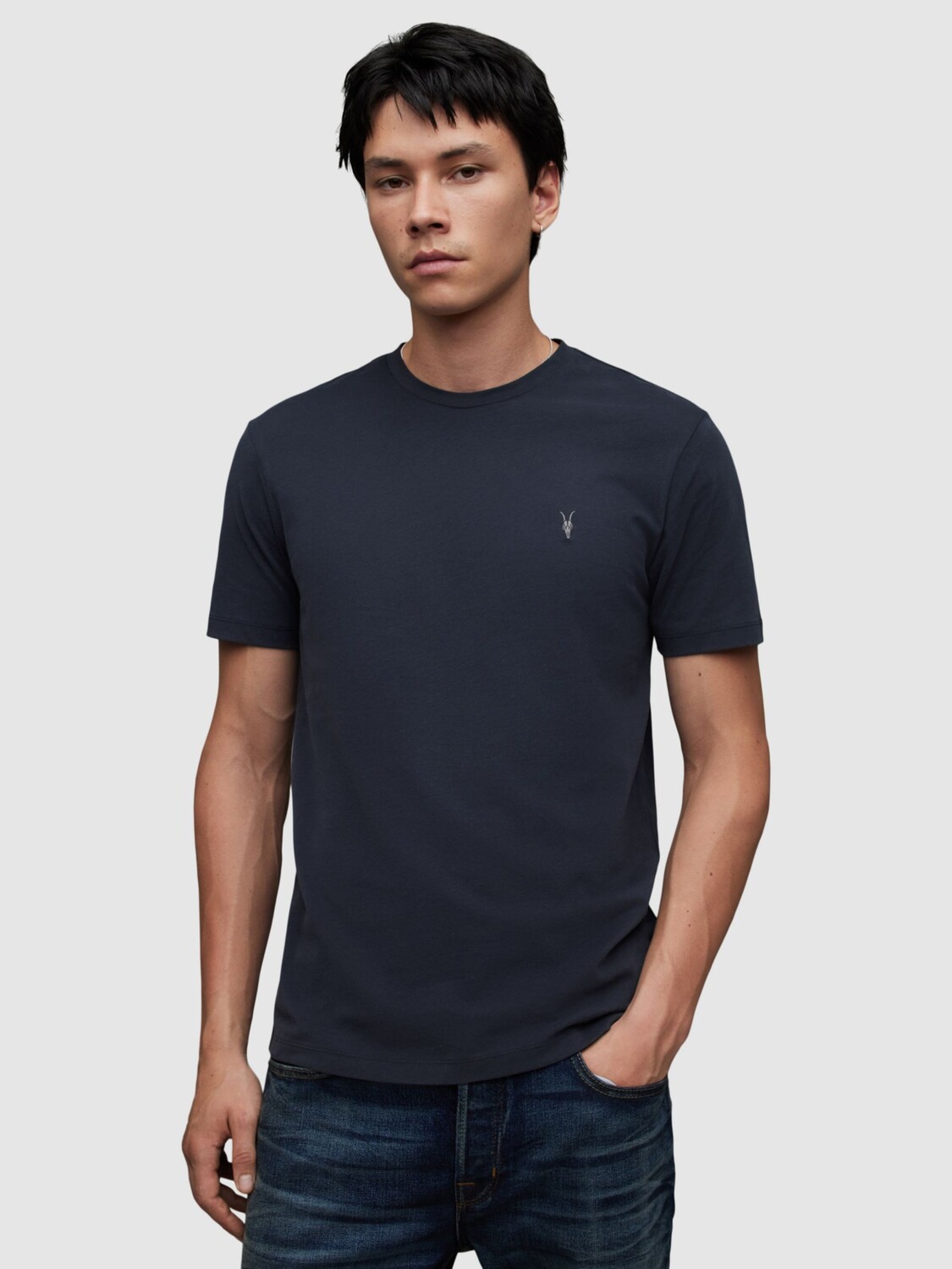

Футболка Brace Crew AllSaints, кадет синий
