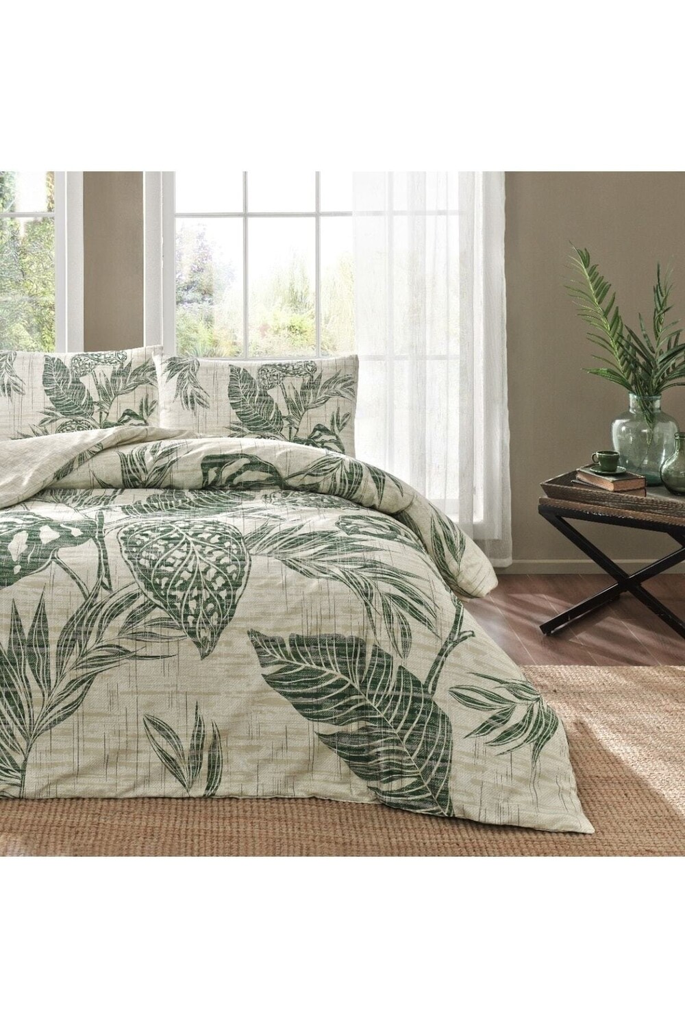 

Пододеяльник двойной Linens Freda, зеленый
