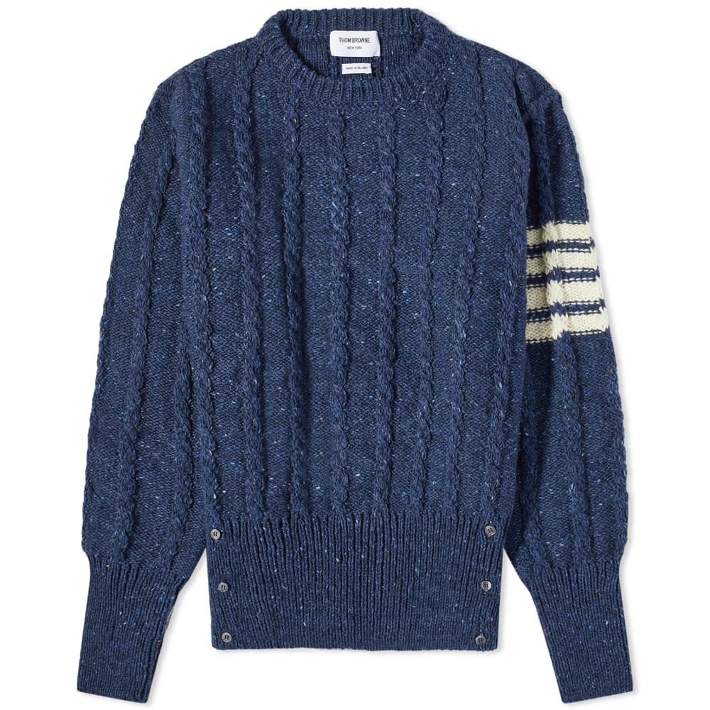 

Трикотажная кофточка Thom Browne Donegal с 4 планками, синий